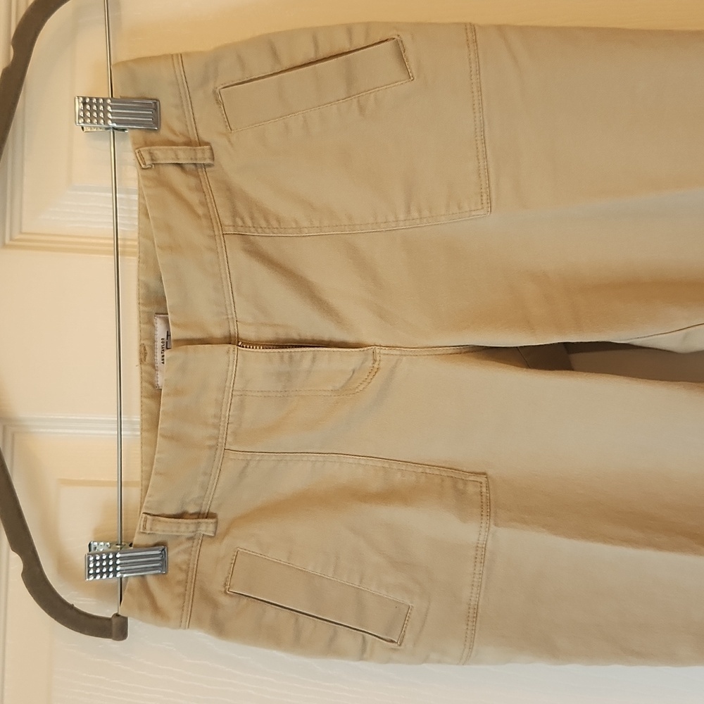 Ann Taylor Loft Women's Khaki Tan Cotton Blend Cropped Pants Size 2 Petite - Picture 3 of 11